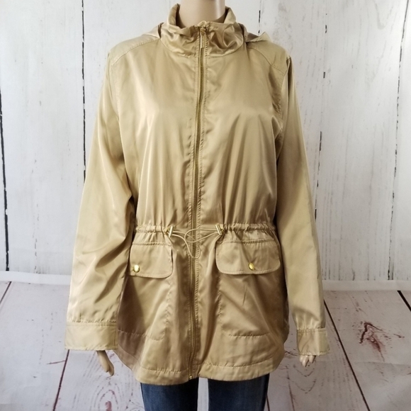 MICHAEL MICHEAL KORS Khaki Light Cinchwaist Jacket - Picture 1 of 8